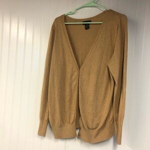 Lane Bryant Women's Tan Button Front Cardigan Sweater Lightweight 18/20